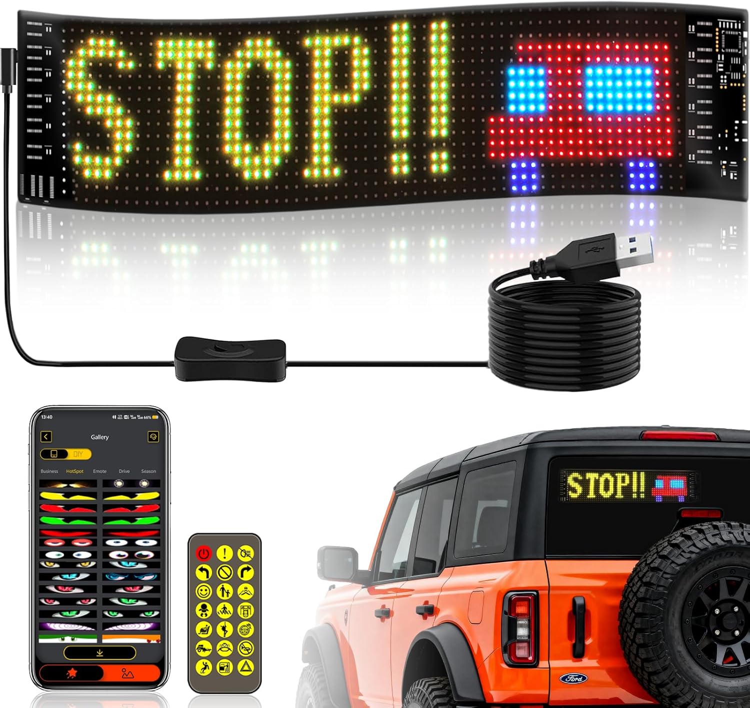 Car Led Light - Painel de LED Flexível para Carro,