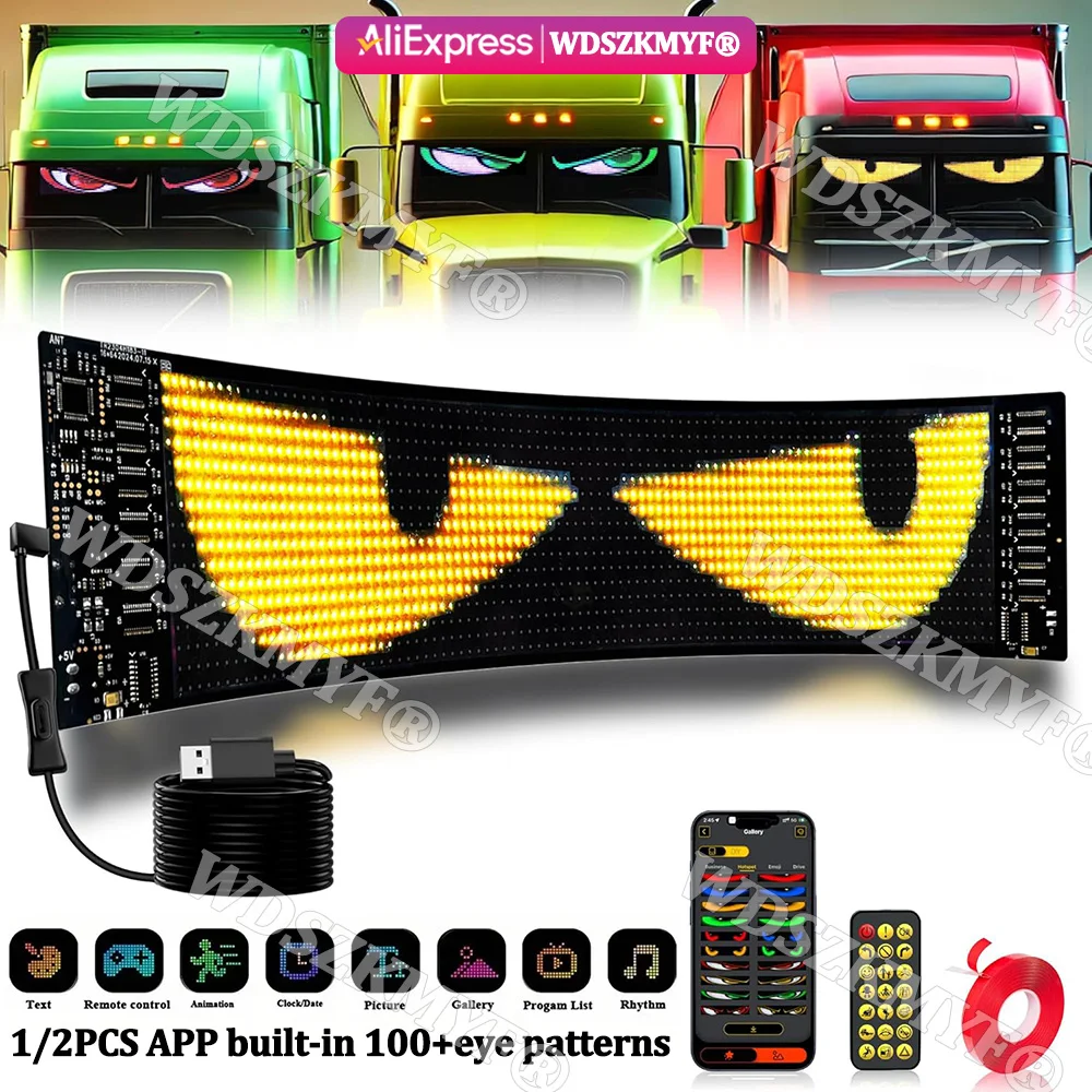 Car Led Light - Diabo olhos multifuncional brilhante bluetooth app