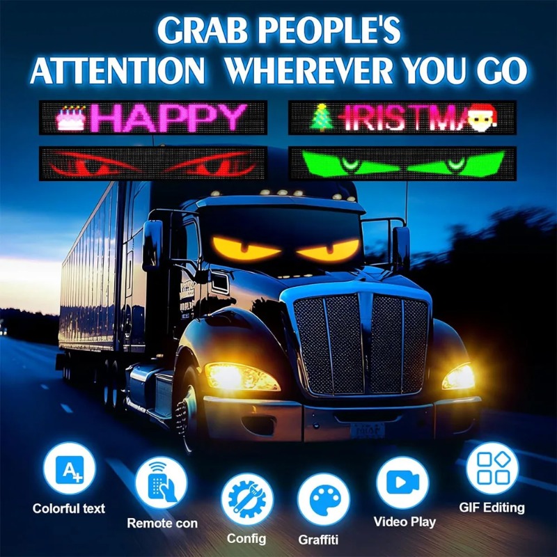Car Led Light - Painel de LED Matricial para Carro,