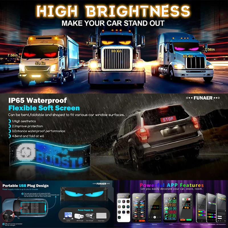 Display led caminhão olho sina - Car Led Light avaliação e preço