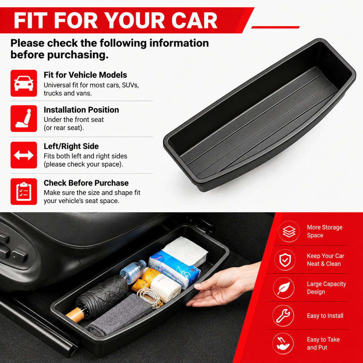 Bandeja de armazenamento para  - Car Cable Organizer avaliação e preço