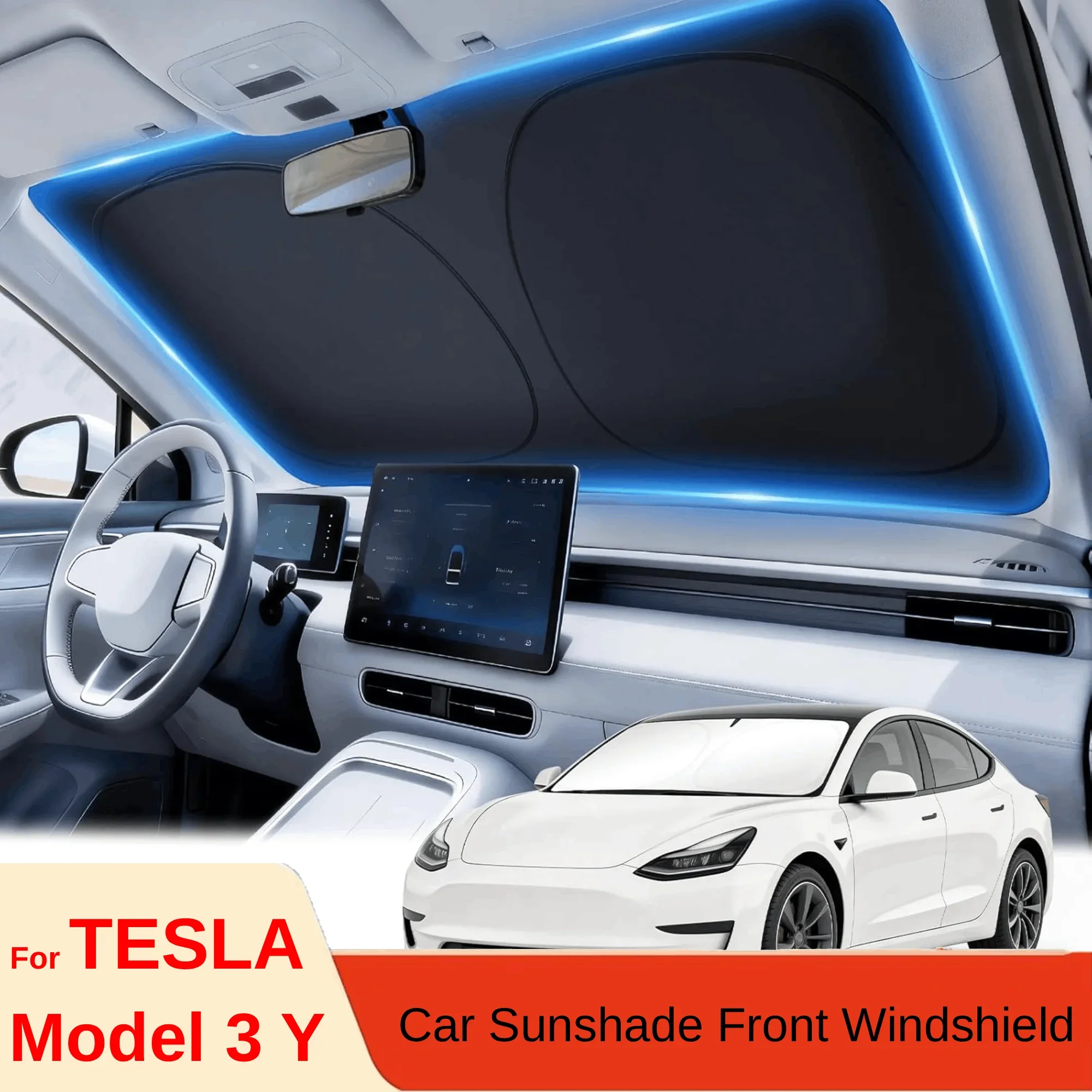 Para Tesla Model Y Juniper: Co - Windshield Sun Shade avaliação e preço