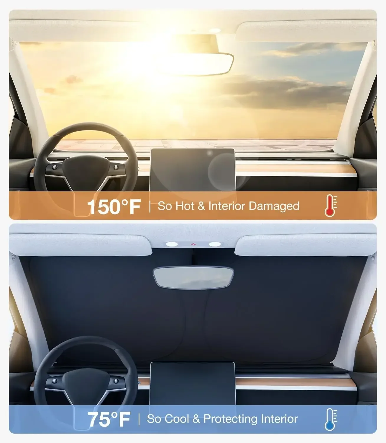 Para Tesla Model Y Juniper: Co - Windshield Sun Shade avaliação e preço